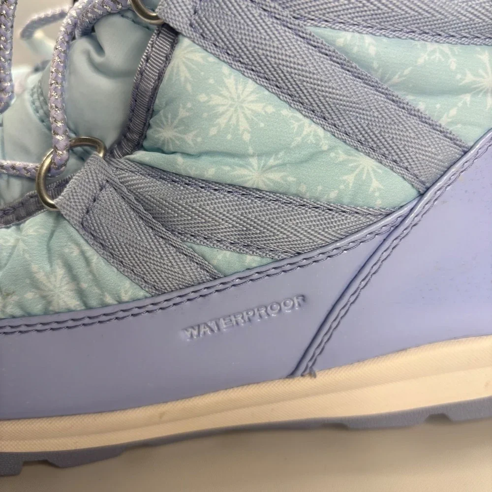 Disney X Sorel Frozen II Snow Boots Women‎ 7 Blue Waterproof Faux Fur LY3665-535